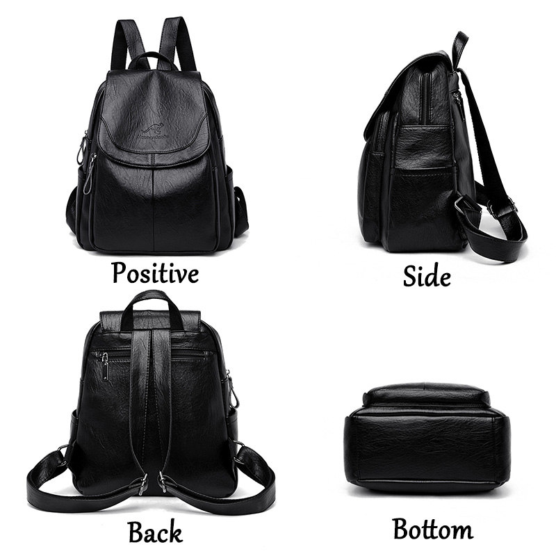 Fashion Backpack Women - Kadınlar için Vintage Yumuşak Deri Sırt