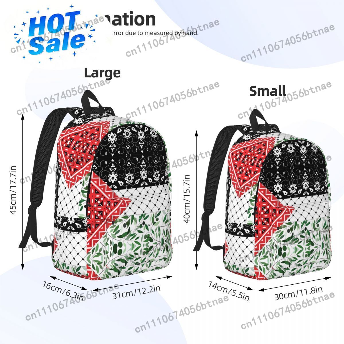 Filistin Bayrağı Zeytin Desenl - Canvas Backpack Casual incelemesi ve fiyatı